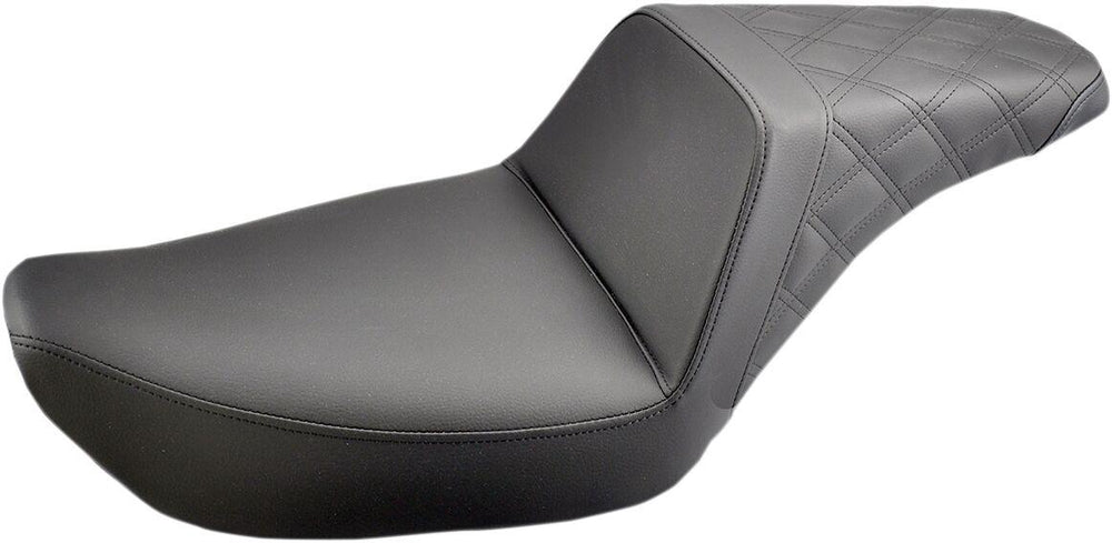 Saddlemen Step Up Seat For Harley Davidson FXDWG 1340 1996-1998 Rear Lattice Stitch - Black