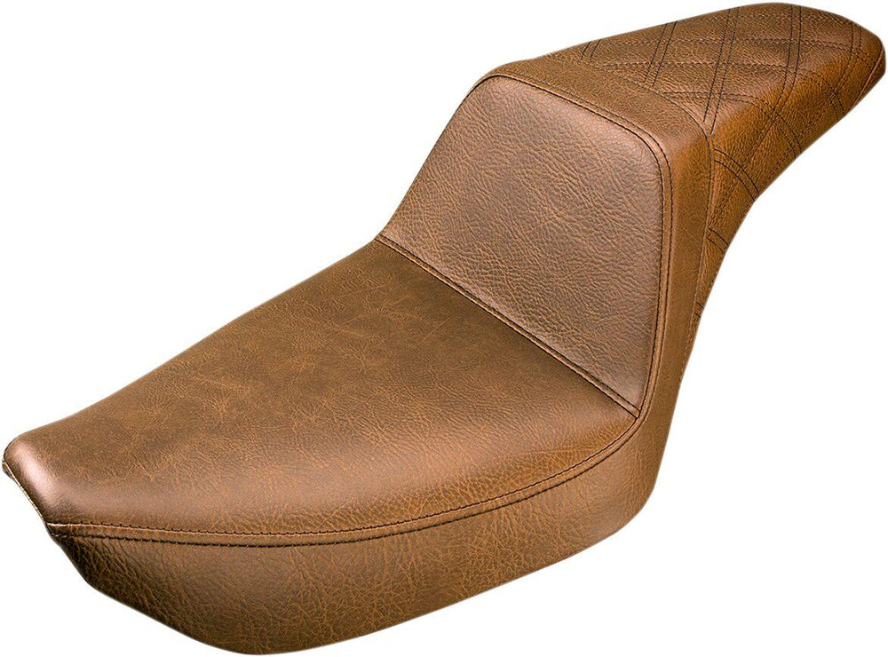 Saddlemen Step Up Seat For Harley Davidson FXD 1340 1996-1998 Rear Lattice Stitch - Brown