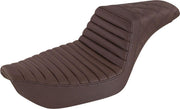 Saddlemen Step Up Seat For Harley Davidson FXD 1340 1996-1998 Rear Lattice Stitch Front Tuck-n-Roll - Brown