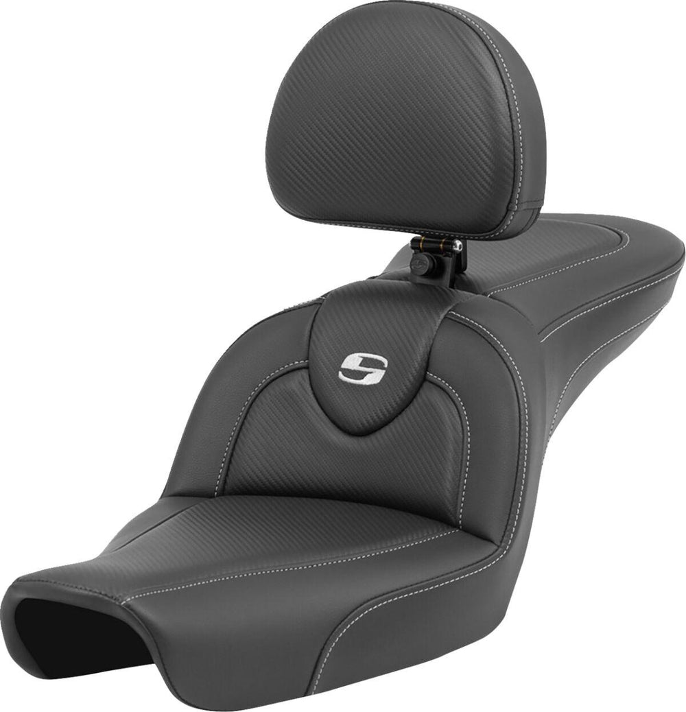 Saddlemen Roadsofa Carbon Fibre Seat For Harley Davidson FXD 1340 1996-1998 - Black