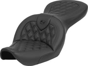 Saddlemen RoadSofa Standard Reach Seat For Harley Davidson FXDWG 1340 1996-1998 Lattice Stitched - Black