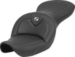 Saddlemen RoadSofa Standard Reach Seat For Harley Davidson FXDWG 1340 1996-1998 Carbon Fibre - Black