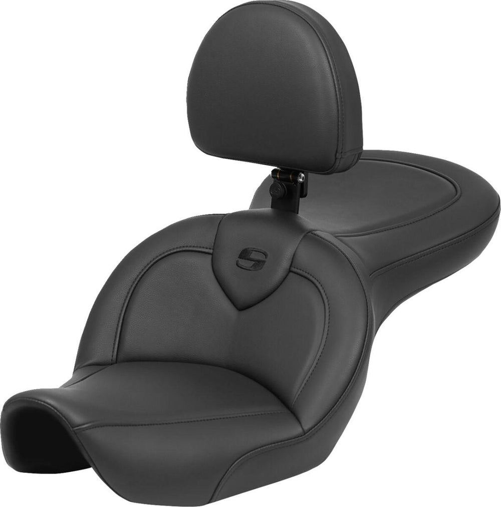 Saddlemen RoadSofa Standard Reach Seat For Harley Davidson FXDWG1340 1996-1998 Black Stitching - Black