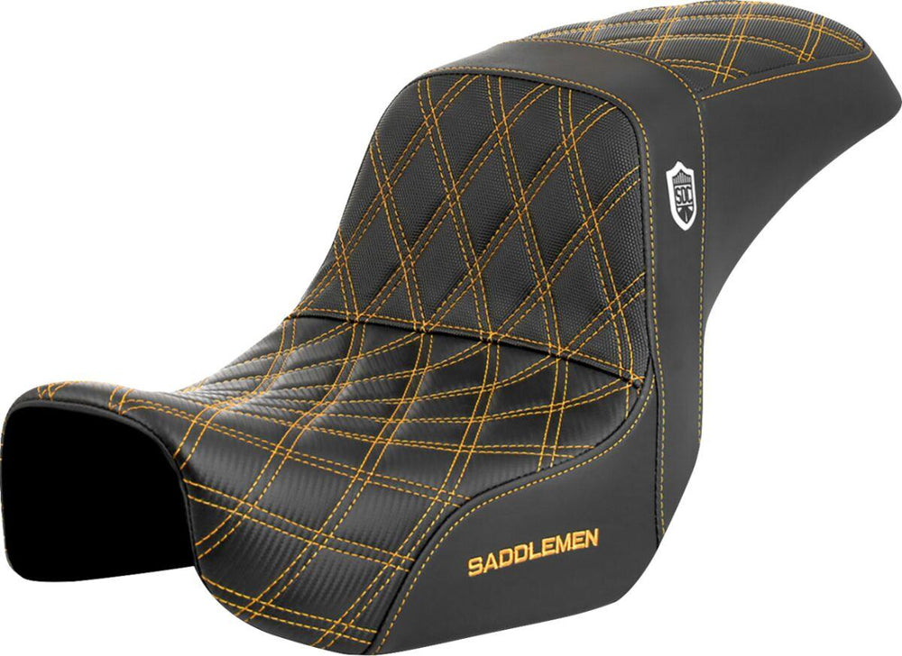 Saddlemen Pro Series SDC Performance Grip Seat For Harley Davidson FLD 1690 2012-2013 - Black/Gold
