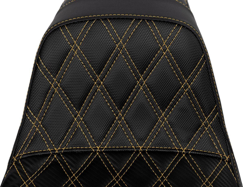 Saddlemen Pro Series SDC Performance Grip Seat For Harley Davidson FLD 1690 2012-2013 - Black/Gold