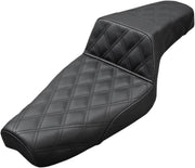 Saddlemen Step Up Lattice Stitch Seat For Harley Davidson XL 1200 C 2004-2019 - Black