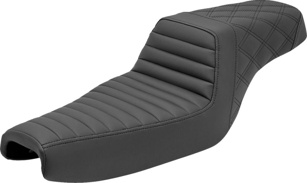 Saddlemen Step Up Front Tuck-n-Roll Seat For Harley Davidson XL 1200 C 2004-2020 - Black