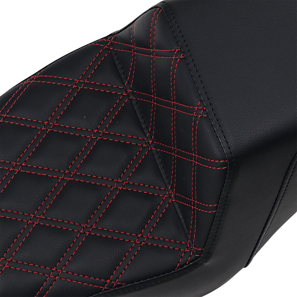 Saddlemen Step Up Seat For Harley Davidson XL 1200 C 2004-2020 - Black Red