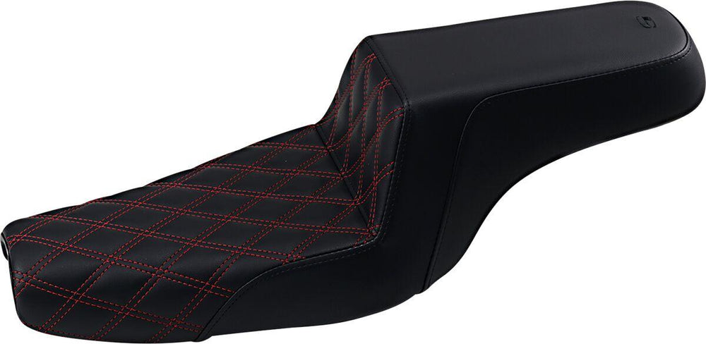 Saddlemen Step Up Seat For Harley Davidson XL 1200 C 2004-2020 - Black Red