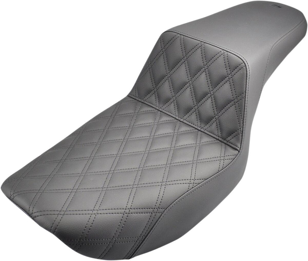 Saddlemen Step Up Seat For Harley Davidson FXLR 1340 1987-1994 Front Lattice Stitch - Black