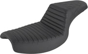 Saddlemen Step Up Seat For Harley Davidson FXR 1340 1986-1994 Rear Lattice Stitch Front Tuck-n-Roll - Black