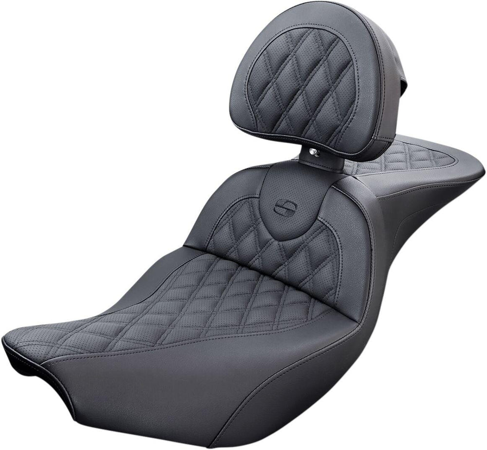 Saddlemen Roadsofa Lattice Stitched Seat With Backrest For Indian Chief 111 2014-2020 - Black