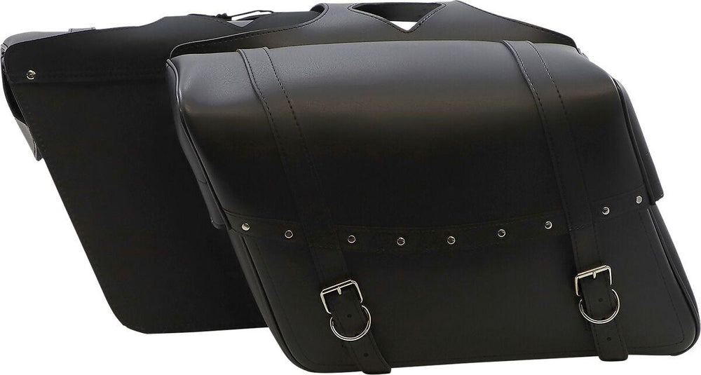 Saddlemen Highwayman Rivet Slant Style Saddlebags Set - Black