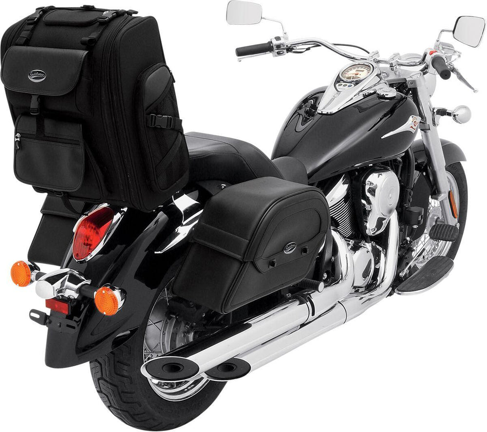 Saddlemen S2200E Expandable Rear Sissy Bar Bag - Black/36.1L