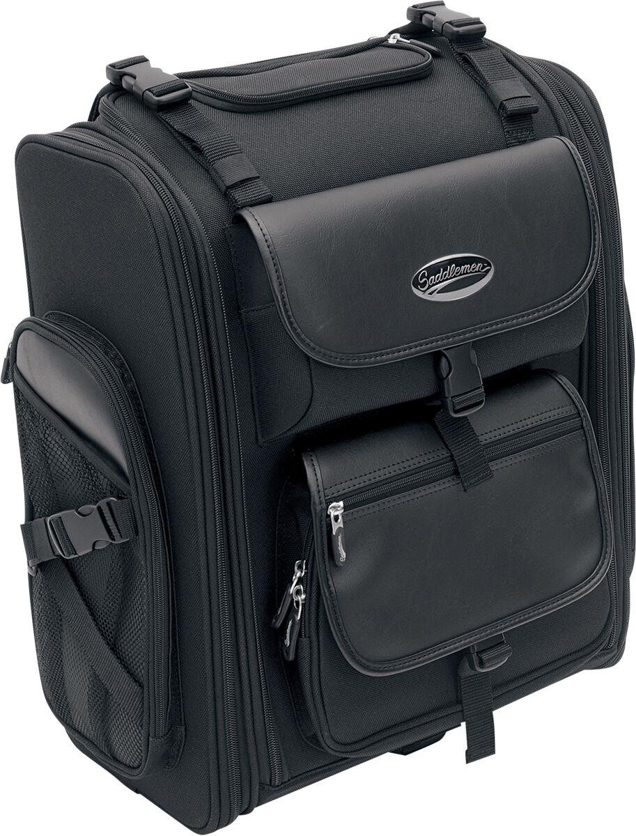 Saddlemen S2200E Expandable Rear Sissy Bar Bag - Black/36.1L