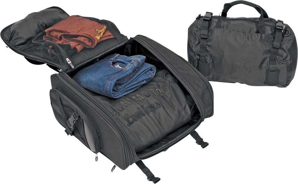 Saddlemen S2200E Expandable Rear Sissy Bar Bag - Black/36.1L