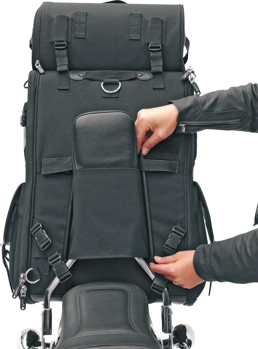 Saddlemen S3500 Deluxe Sissy Bar Rear Bag - Black/57.4L
