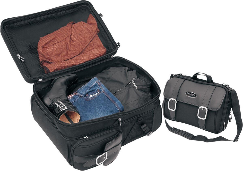 Saddlemen S3200DE Deluxe Sissy Bar Rear Bag - Black/57.4L