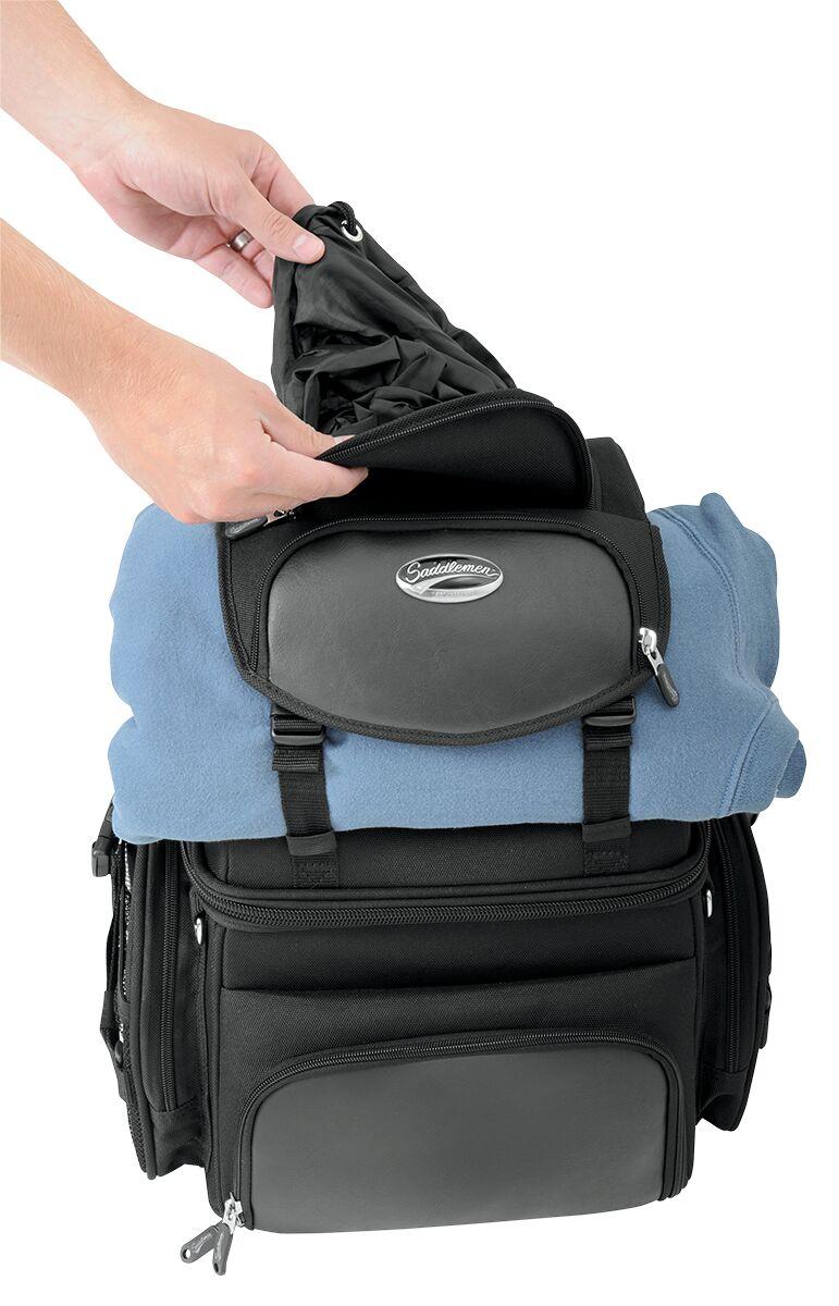 Saddlemen BR1800 Backseat/Sissy Bar Rear Bag - Black/29.5L