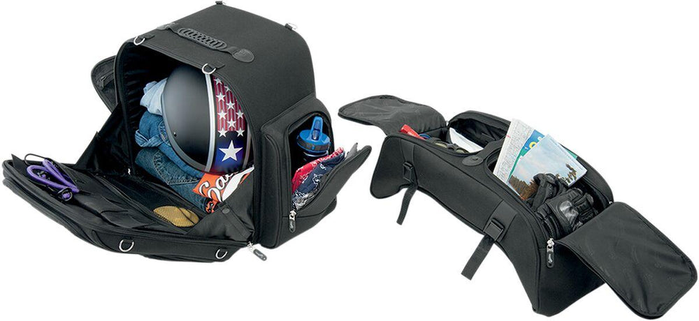Saddlemen FTB3600 Sport Sissy Bar Rear Combo Bag - Black/Chrome