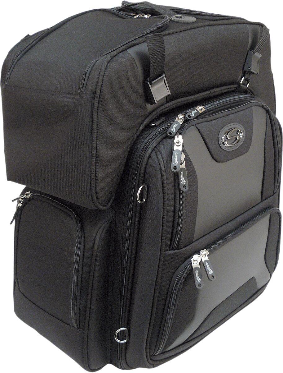 Saddlemen FTB3600 Sport Sissy Bar Rear Combo Bag - Black/Chrome
