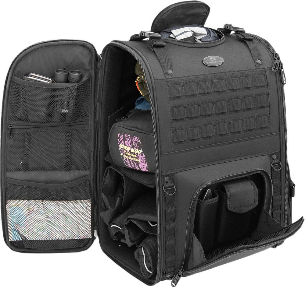 Saddlemen S3500 Tactical Sissy Bar Bag - Black/57.4L