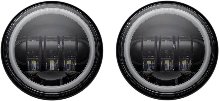 Custom Dynamics 4.5" Passing Lamps with Halo For Harley Davidson CHIEF 111 2015-2020 Black Clear