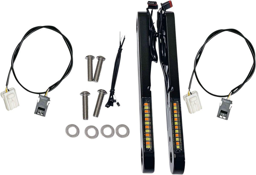 Custom Dynamics ProBeam Dynamic Strips V2 Front Turn Signals For Harley Davidson FLHT 1584 2007-2008 Black Smoke