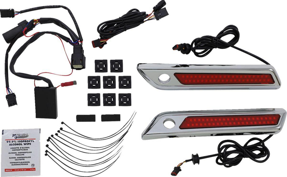 Custom Dynamics Saddlebag Latch Dual Color Accent Lights For Harley Davidson FLHRXS 1750 2017-2018 Red