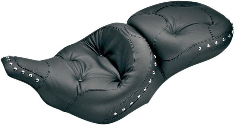Mustang One Piece 2 Up Ultra Touring Stitched Seat For Harley Davidson FLHR 1340 1997-1998 - Black