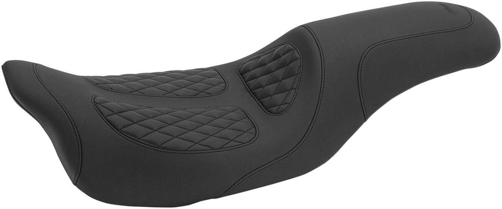 Mustang Dave Perewitz Signature Series Fastback 2 Up Seat For Harley Davidson FLHR 1584 2008 - Black