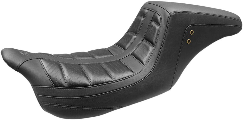 Mustang Squareback One Piece Seat For Harley Davidson FLH 1868 2021 - Black