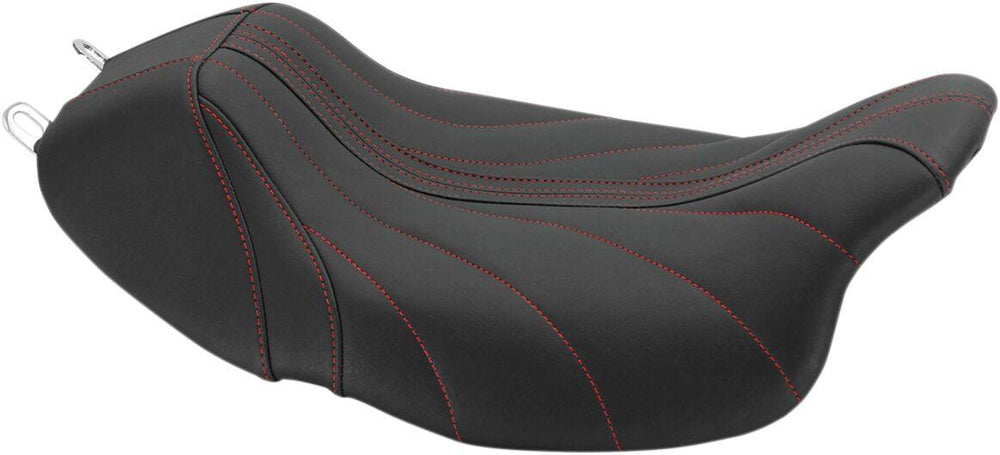 Mustang Revere Journey Solo Seat For Harley Davidson FLH 1868 2021 - Black Red