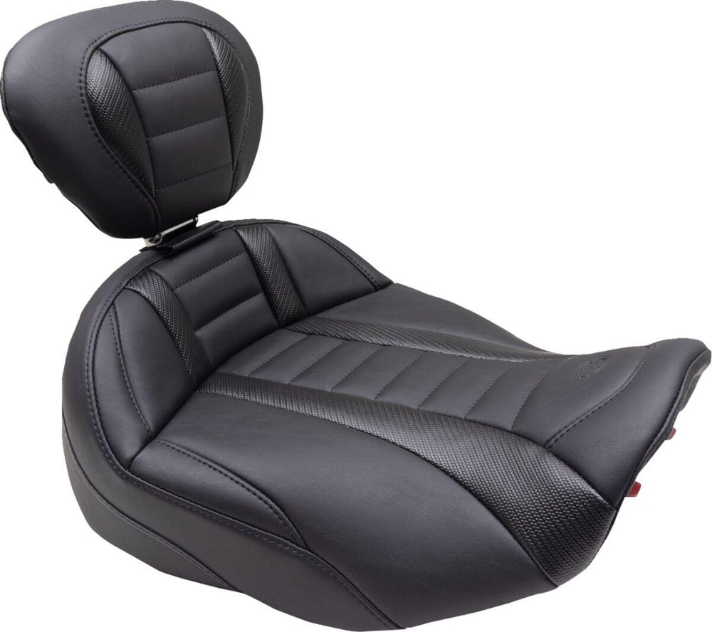 Mustang Deluxe Touring Solo Seat With Backrest For Harley Davidson FLHTK 1868 2023-2024 - Black Grey