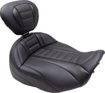 Mustang Deluxe Touring Solo Seat With Backrest For Harley Davidson FLHTK 1868 2023-2024 - Black Grey
