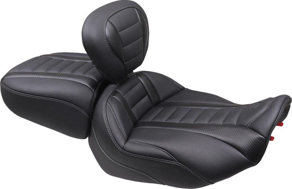 Mustang Deluxe Touring Passenger Carbon Fibre Seat For Harley Davidson FLHTK 1868 2023-2024 - Black Grey