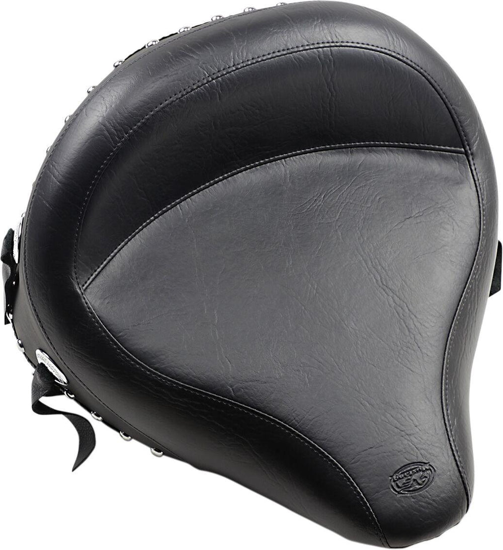 Mustang Wide Vintage Concho Solo Seat For Harley Davidson FLST 1340 1987-1990 - Black