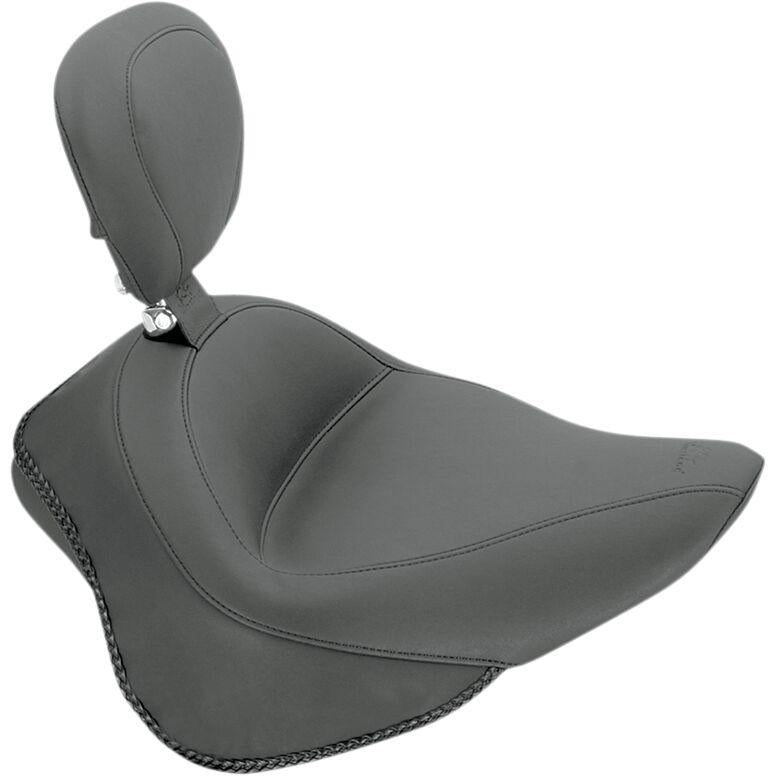 Mustang Wide Solo Seat with Removable Backrest For Harley Davidson FLS 1690 2012-2016 - Black