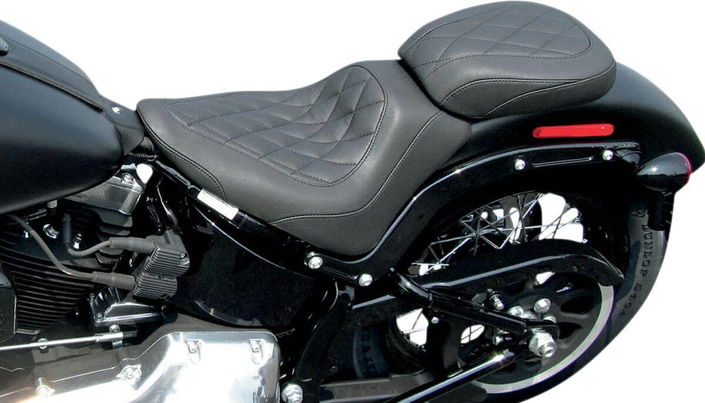 Mustang Wide Tripper Rear Seat For Harley Davidson FLS 1690 2012-2016 - Black