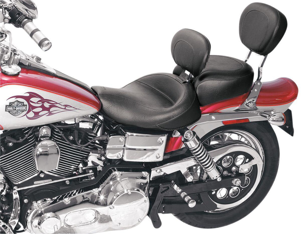 Mustang Wide Solo Seat with Removable Backrest For Harley Davidson FLD 1690 2014-2016 - Black