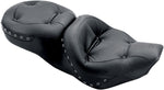 Mustang One Piece 2 Up Ultra Touring Seat For Harley Davidson FLHR 1340 1997-1998 Stitched - Black