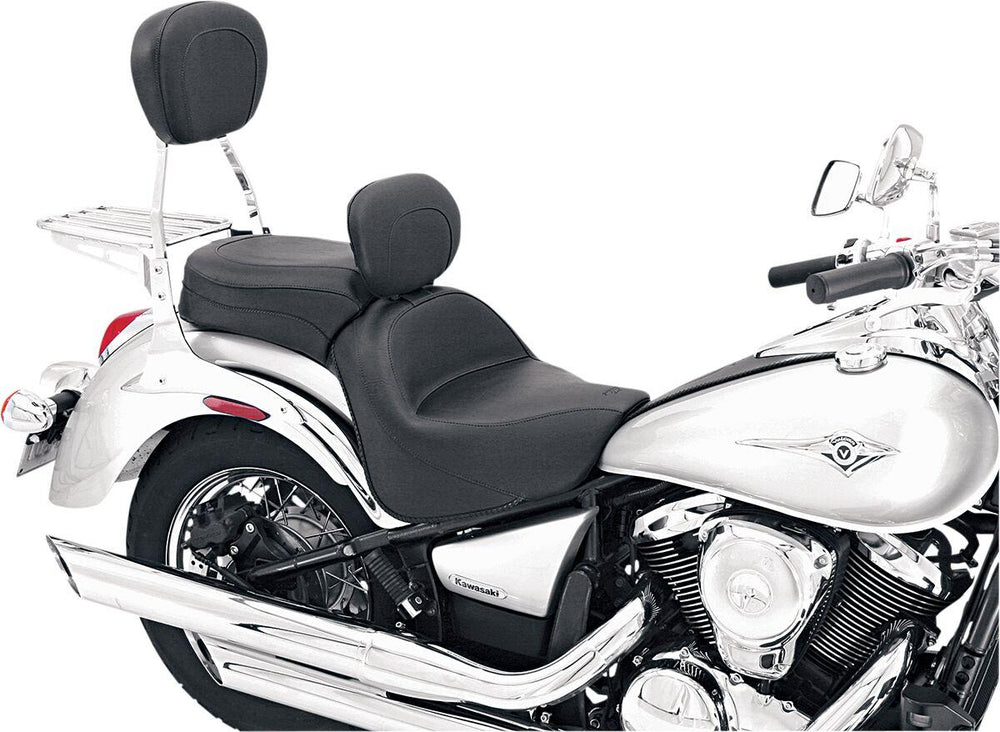 Mustang Vintage Wide Touring Seat With Driver Backrest For Kawasaki VN 900 2006-2016 - Black