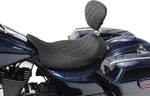 Mustang Wide Tripper Solo Seat With Removable Driver Backrest For Harley Davidson FLHR 1584 2008 - Black