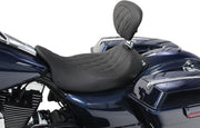 Mustang Wide Tripper Solo Seat With Removable Driver Backrest For Harley Davidson FLHR 1584 2008 - Black
