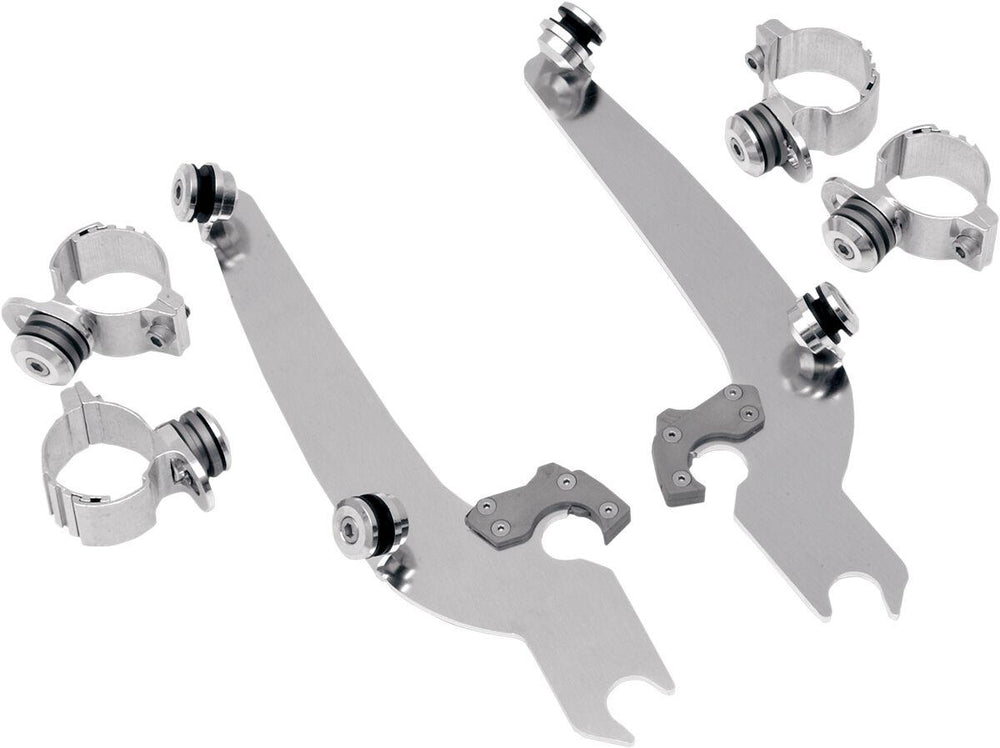 Memphis Shades Sportshield Trigger Lock Complete Mount Kit For Harley Davidson FX 1200 1973-1979 - Polished