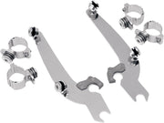 Memphis Shades Sportshield Trigger Lock Complete Mount Kit For Harley Davidson FX 1200 1973-1979 - Polished