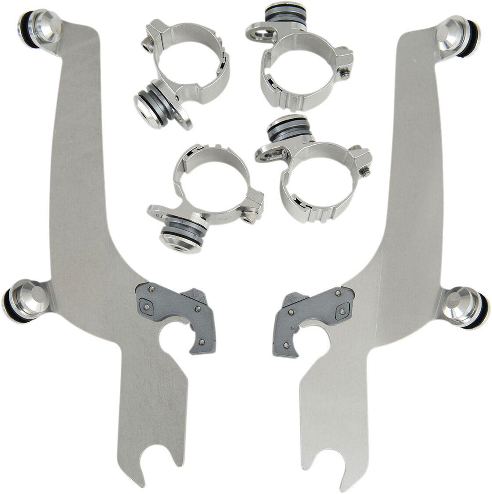 Memphis Shades Sportshield Trigger Lock Complete Mount Kit For Harley Davidson FXDWG 1340 1993-1998 - Polished