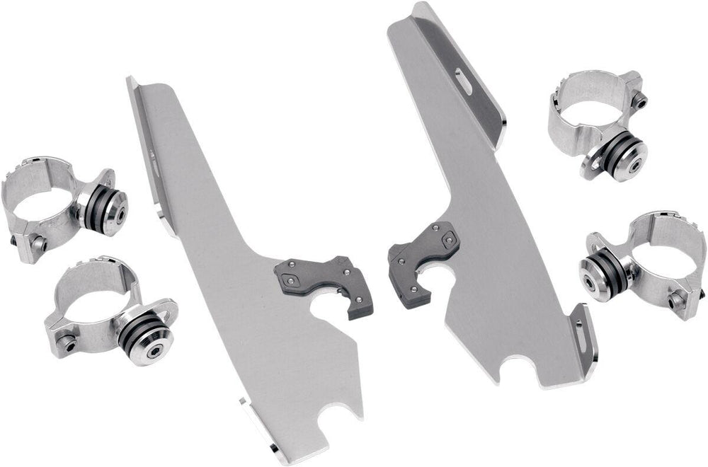 Memphis Shades Fats Slim Windshield Trigger Lock Complete Mount Kit For Harley Davidson FXDWG 1340 1993-1998 - Polished