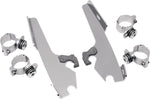 Memphis Shades Fats Slim Windshield Trigger Lock Complete Mount Kit For Harley Davidson FXDWG 1340 1993-1998 - Polished