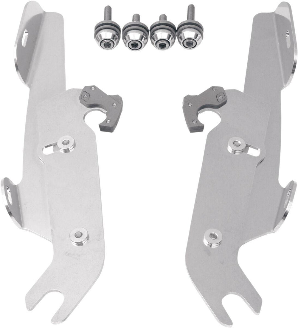Memphis Shades Fats Slim Windshield Trigger Lock Complete Mount Kit For Harley Davidson FLS 1690 2012-2016 - Polished
